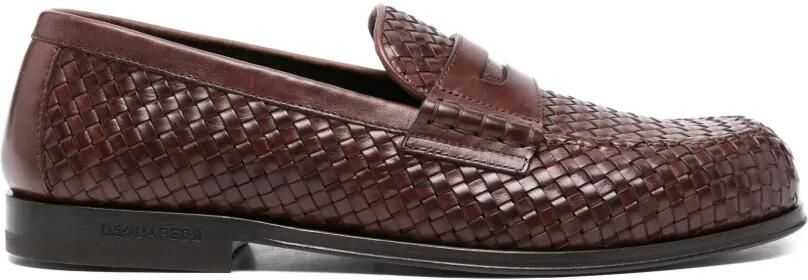 DSQUARED2 Neoclassieke leren loafers Bruin