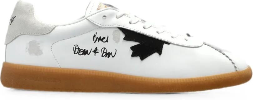 DSQUARED2 Rebel leren sneakers met esdoornblad-applicatie Wit
