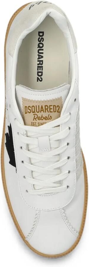 DSQUARED2 Rebel leren sneakers met esdoornblad-applicatie Wit - Foto 5