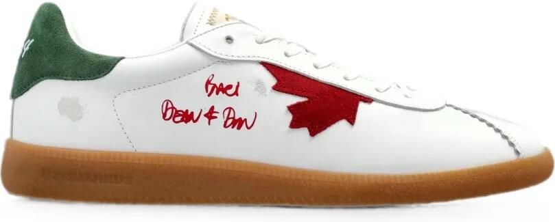 DSQUARED2 Rebels low-top sneakers met geborduurd esdoornblad Wit