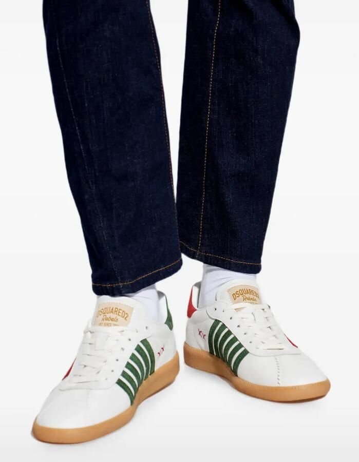 DSQUARED2 Rebels low-top sneakers met geborduurd esdoornblad Wit - Foto 2