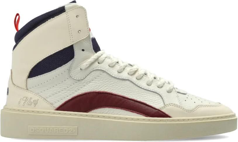 DSQUARED2 Rider leren high-top sneakers met vlakken Beige