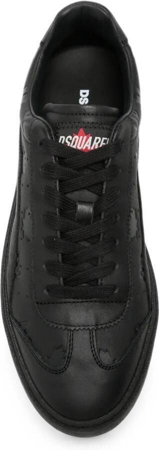 DSQUARED2 Rider leren sneakers met logo-reliëf Zwart - Foto 3
