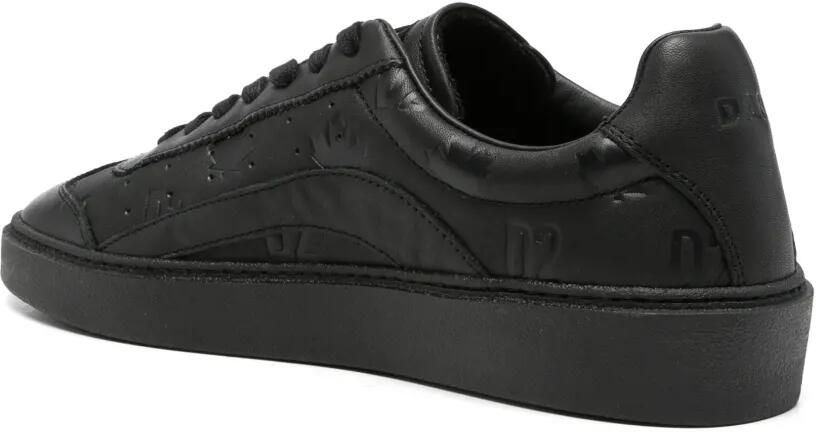 DSQUARED2 Rider leren sneakers met logo-reliëf Zwart - Foto 2