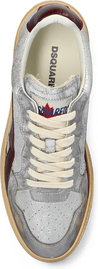 DSQUARED2 Rider leren sneakers met vlakken Zilver - Foto 5