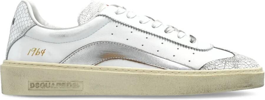 DSQUARED2 Rider metallic leren low-top sneakers Wit