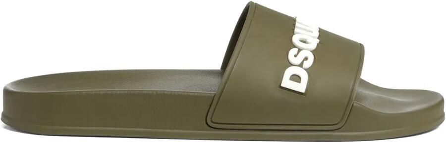 DSQUARED2 Slippers met logo-reliëf Groen