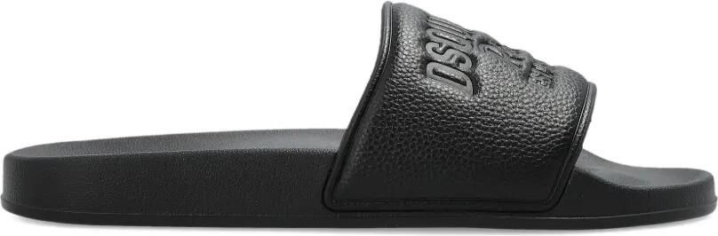 DSQUARED2 Slippers met reliëf Zwart