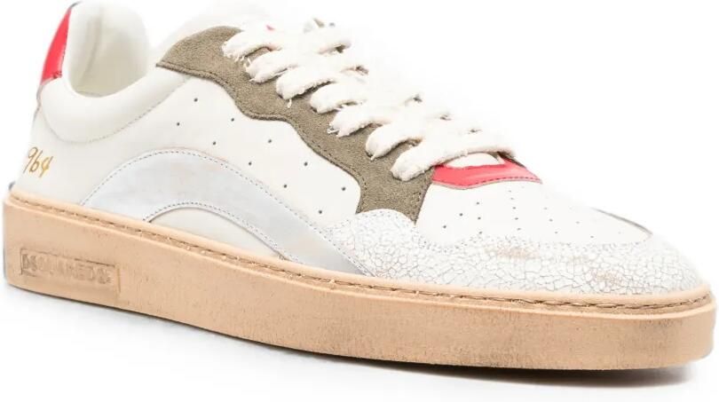 DSQUARED2 Sneakers met gebarsten effect en vlakken Wit