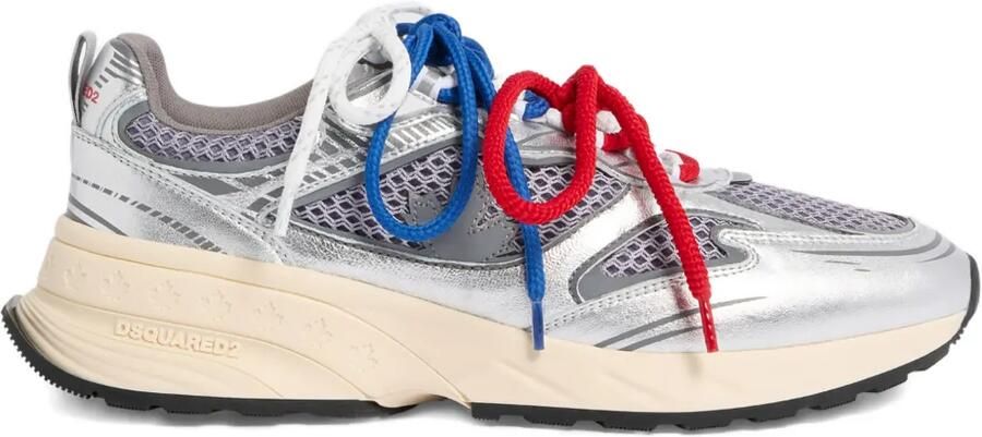 DSQUARED2 Sprinter sneakers met mesh vlak Zilver