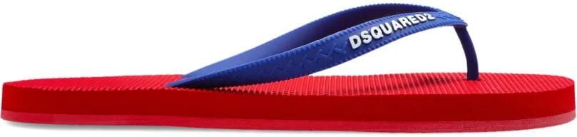 DSQUARED2 Teenslippers met logo-bandje Rood