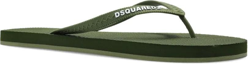 DSQUARED2 Teenslippers met logo Groen