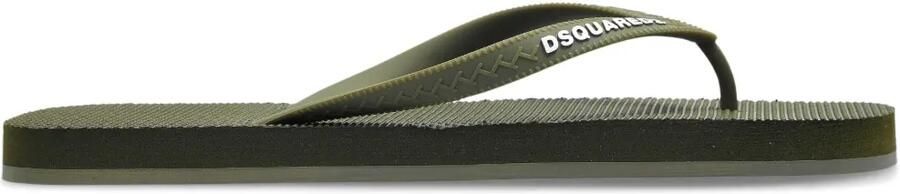 DSQUARED2 Teenslippers met logo-reliëf Groen