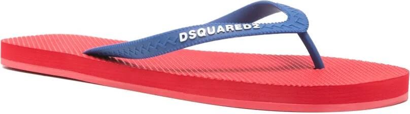DSQUARED2 Teenslippers met logo-reliëf Rood