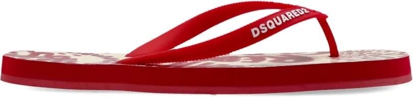 DSQUARED2 Teenslippers met logoprint Rood