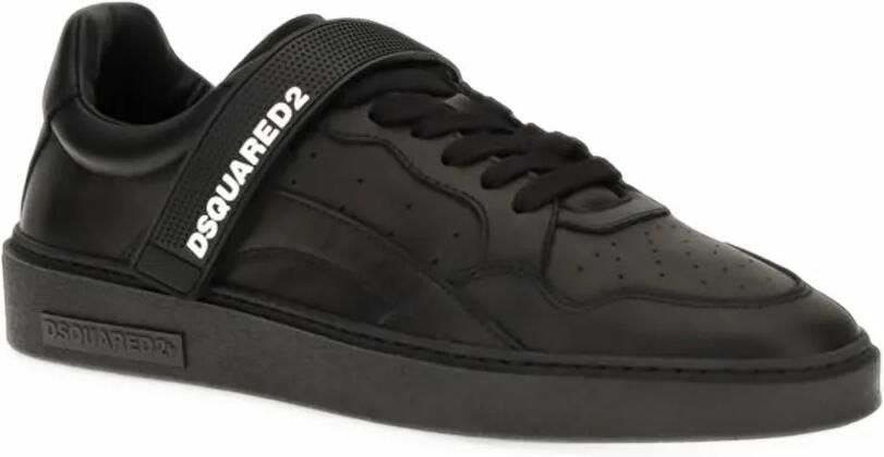 DSQUARED2 touch-strap leather sneakers Zwart - Foto 2