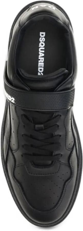 DSQUARED2 touch-strap leather sneakers Zwart - Foto 3