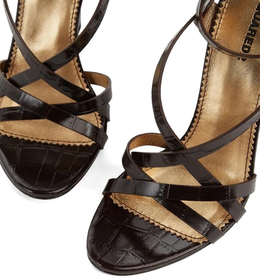 DSQUARED2 Twin sandalen met gekruiste bandjes Bruin - Foto 2