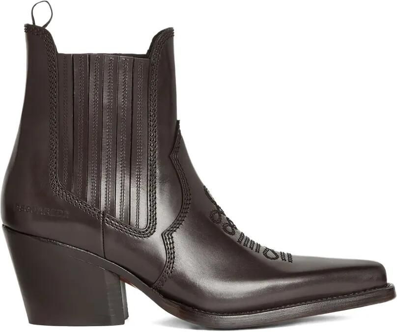 DSQUARED2 Western DD enkellaarzen met hak Bruin
