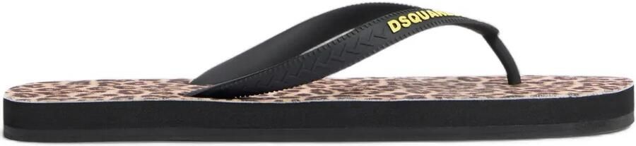 DSQUARED2 Wild2 teenslippers met luipaard-print Bruin