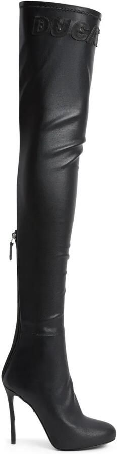 DSQUARED2 x Ducati leren overknee laarzen Zwart