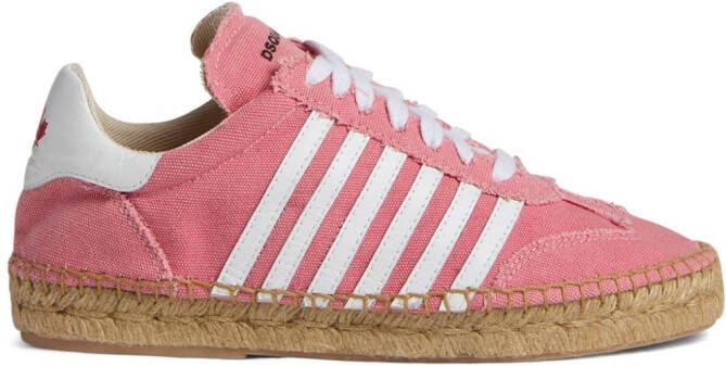 Dsquared2 Espadrilles met veters en streepdetail Roze