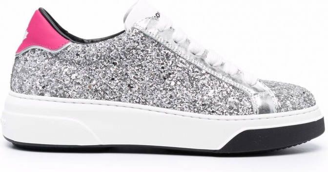 DSQUARED2 Sneakers met glitter Zilver