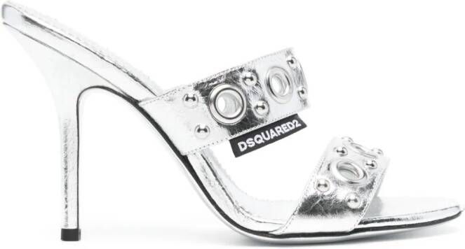 Dsquared2 Gothic leren sandalen Zilver