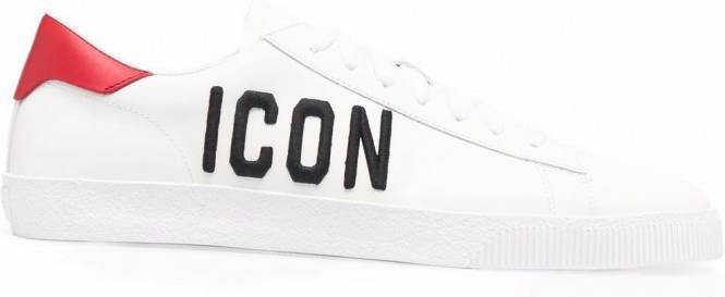 Dsquared2 Icon leren sneakers Wit