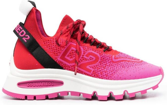 Dsquared2 Intarsia low-top sneakers Roze