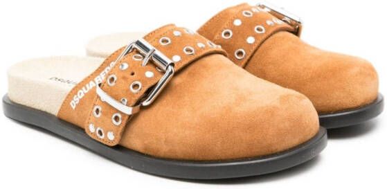 DSQUARED2 KIDS Suède muiltjes Bruin