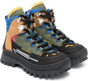 Dsquared2 Kids Enkellaarzen met colourblocking Groen