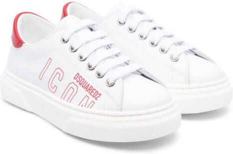 DSQUARED2 KIDS Icon sneakers met logoprint Wit