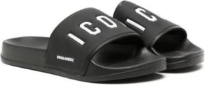 Dsquared2 Kids Icon slip-on badslippers Zwart
