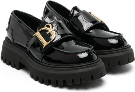 DSQUARED2 KIDS Leren loafers Zwart