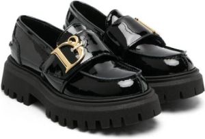 Dsquared2 Kids Leren loafers Zwart