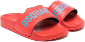 Dsquared2 Kids Slippers met logoprint Rood