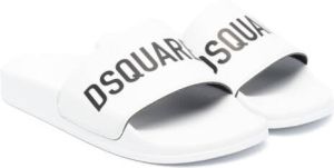 Dsquared2 Kids Slippers met logoprint Wit