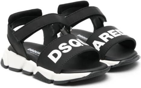 DSQUARED2 KIDS Sandalen met logoprint Zwart