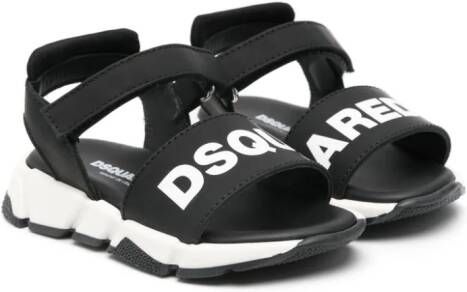 Dsquared2 Kids Sandalen met logoprint Zwart