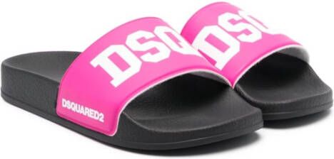 Dsquared2 Kids Slippers met logoprint Roze