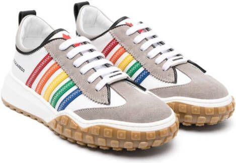 DSQUARED2 KIDS Sneakers met regenboogstreep Wit