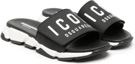 Dsquared2 Kids Sandalen met klittenband Zwart