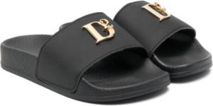 Dsquared2 Kids Sandalen met logo Zwart