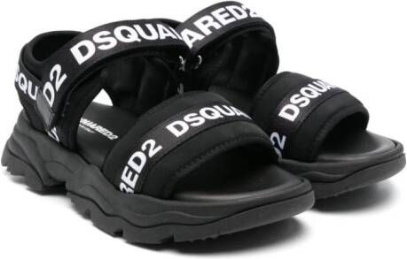 Dsquared2 Kids Sandalen met logobandje Zwart