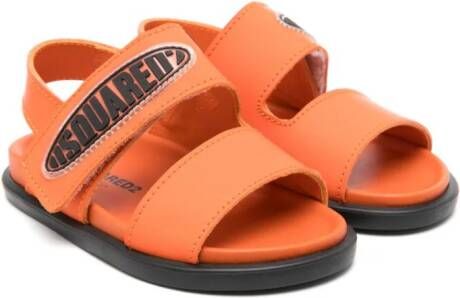 Dsquared2 Kids Slingback sandalen met logo-applicatie Oranje
