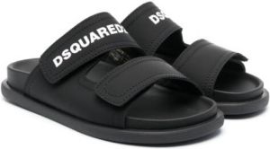 Dsquared2 Kids Slippers met klittenband Zwart