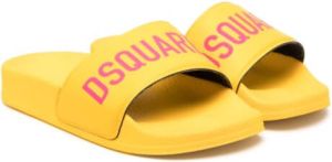 Dsquared2 Kids Slippers met logoprint Geel