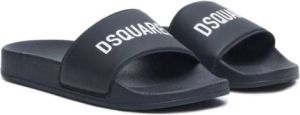Dsquared2 Kids Slippers met logoprint Zwart