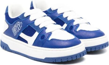 Dsquared2 Kids Tweekleurige leren sneakers Blauw